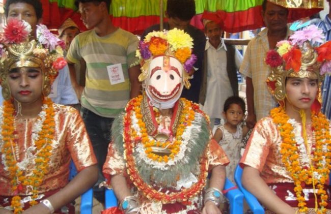 पाटनमा मनाइयो उपत्यकाको पुरानो ‘नरसिंह जात्रा’