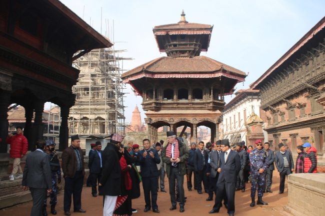 राजकुमारी एस्ट्रिडद्वारा भक्तपुर दरवार स्क्वायर भ्रमण