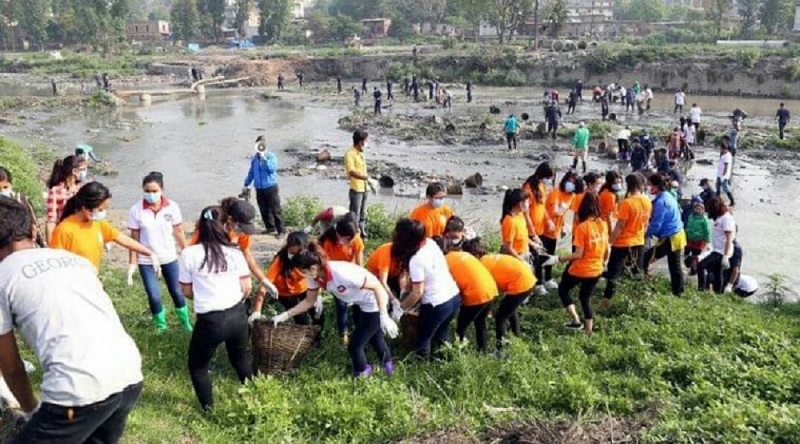 वाग्मती सफाइ महाअभियान ३४८औँ हप्तामा, पुसको चिसोमा पनि निरन्तर