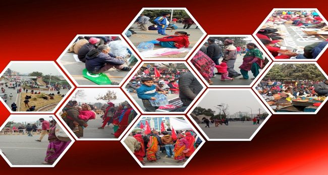 नेकपा (प्रचण्ड-नेपाल) समूहको शक्ति प्रदर्शन : कोही भोकै, कोही खाली खुट्टा