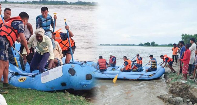 राप्ती नदिको भंगालोमा फसेका २६ जनाको सकुशल उद्धार 