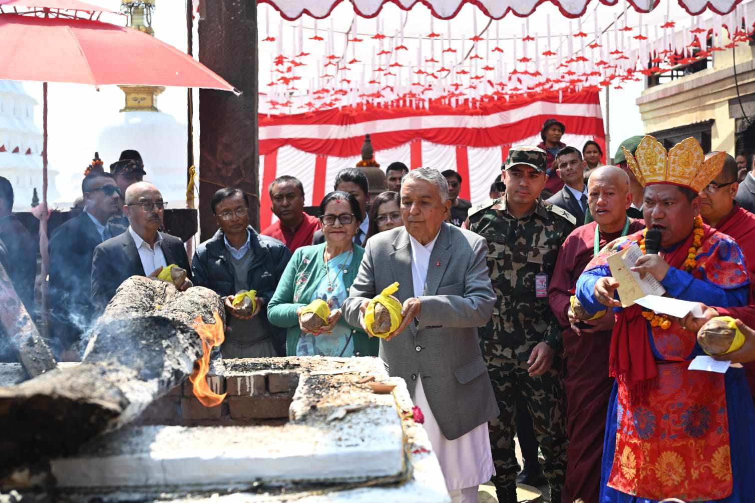 पूर्णाहुती पूजामा राष्ट्रपति सहभागी