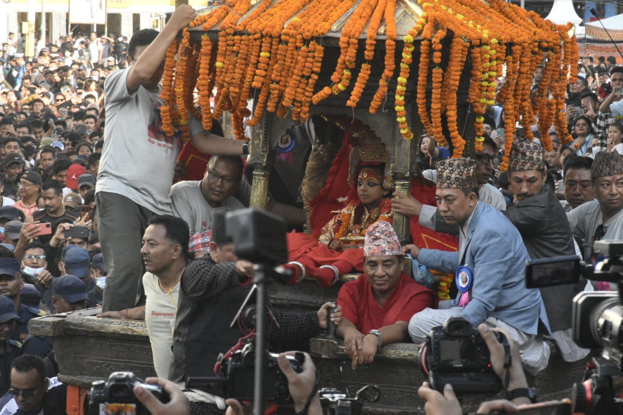 जीवित देवी कुमारीलाई पचली भैरवको दर्शन गराइयो