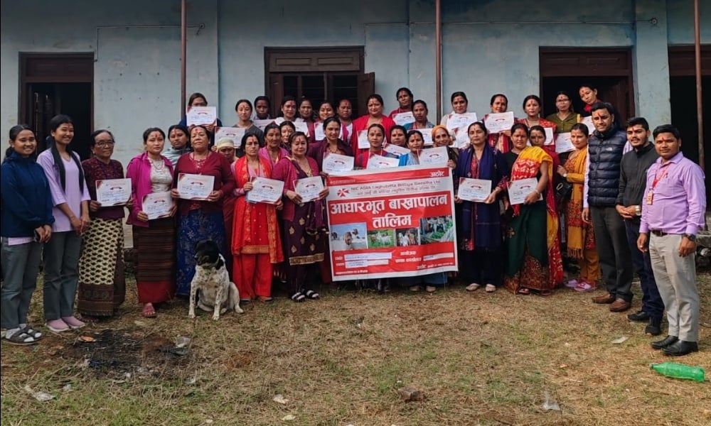 एनआईसी एशिया लघुवित्तले ३६ जना महिला सदस्यलाई दियो आधारभूत बाख्रापालन तालिम