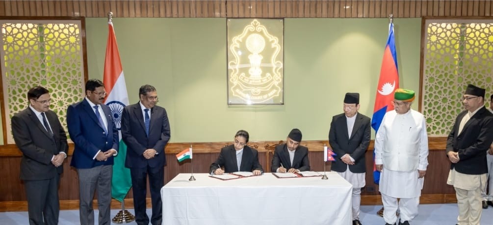 नेपालको सर्वोच्च अदालत र भारतको सर्वोच्च अदालतबीच समझदारीपत्रमा हस्ताक्षर