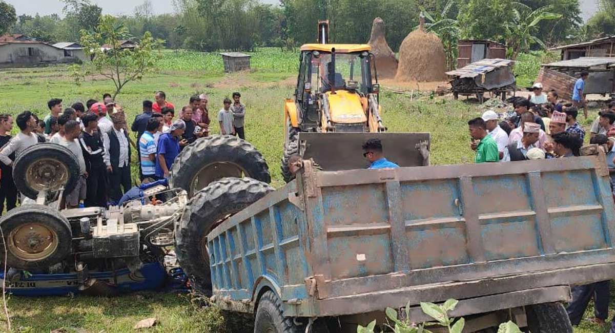 ट्याक्टर दुर्घटनामा युवकको मृत्यु, चार जना जना घाइते